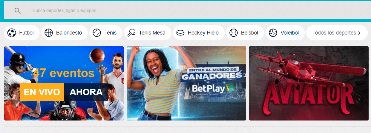 Selecciona deporte Betplay