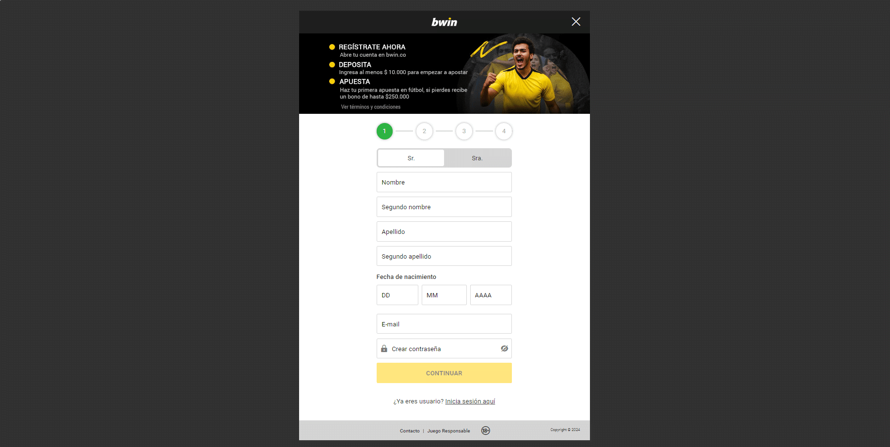 Bwin promociones registro