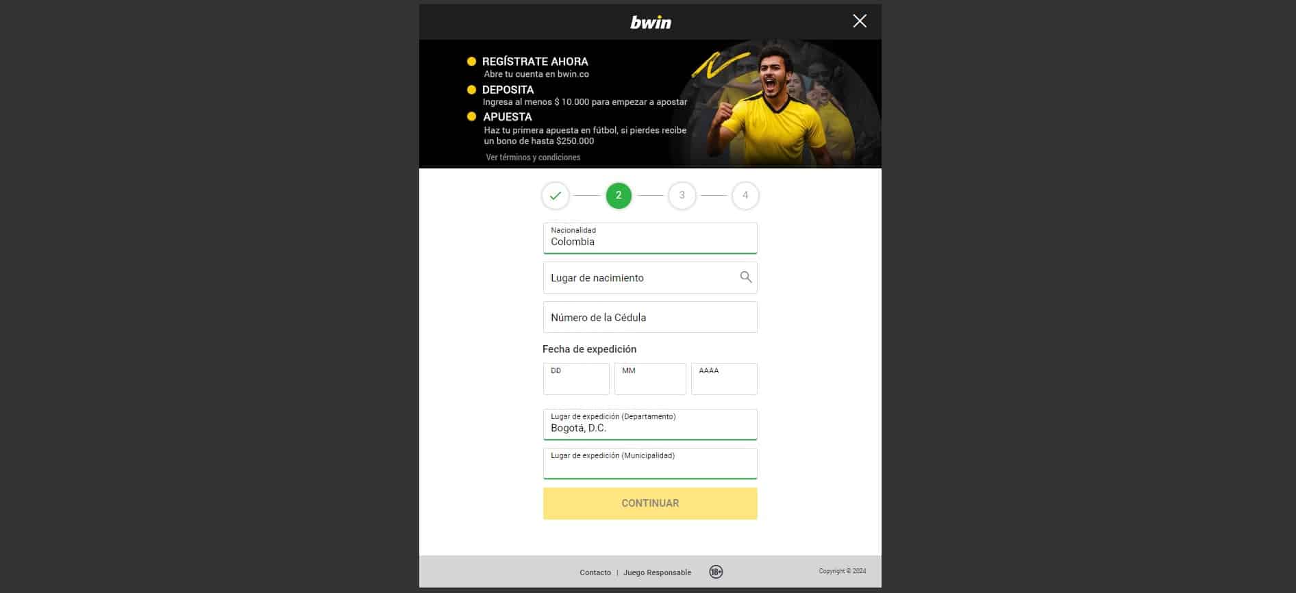 Bwin registro 3